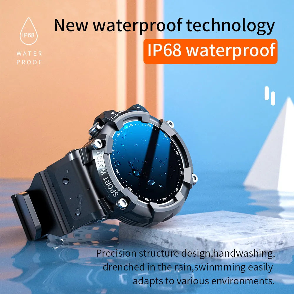ATTACK 3 IP67 waterproof smartwatch in black, pink or white with round colour screen and TPU strap