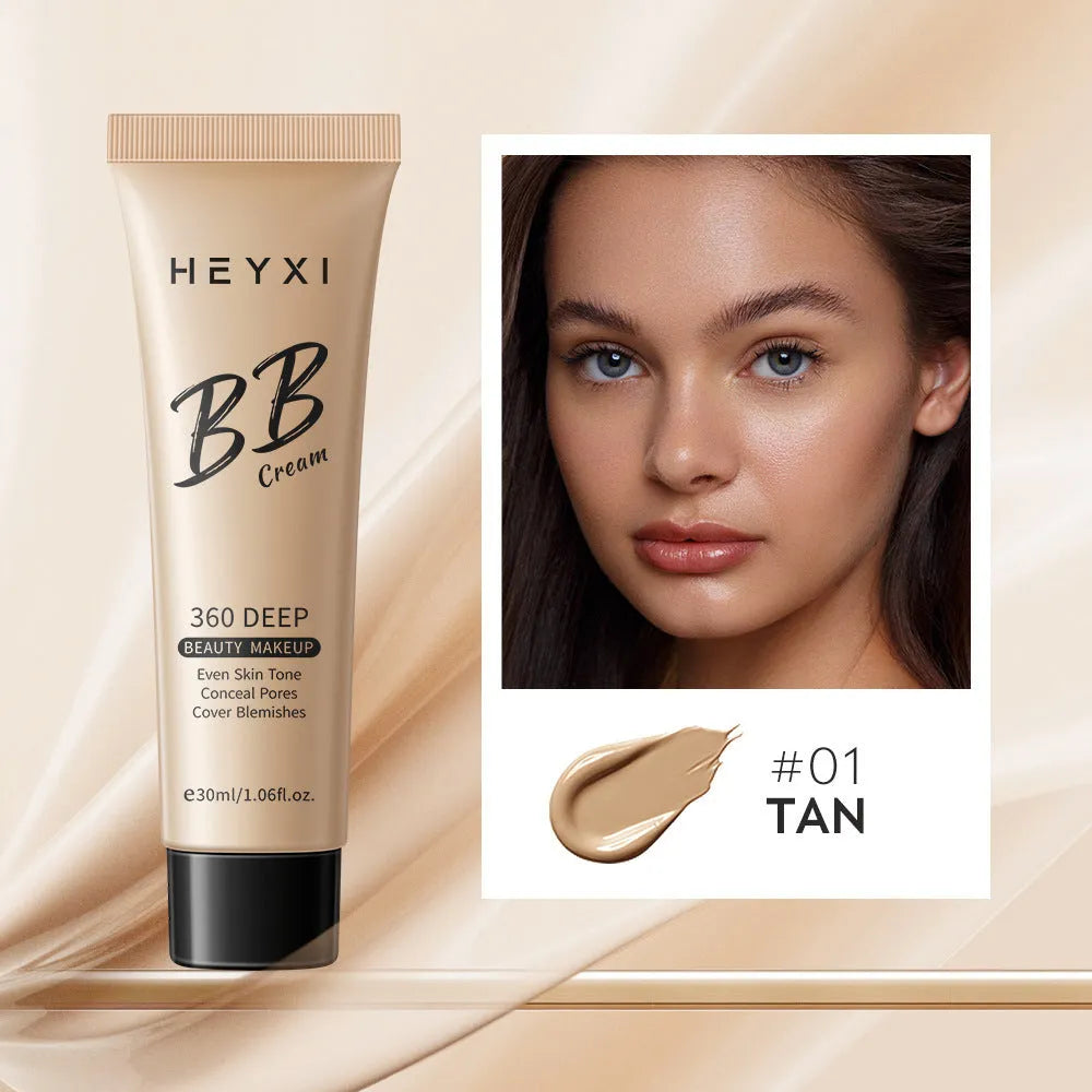 Waterproof and sweat-proof BB cream product in four colour shade options