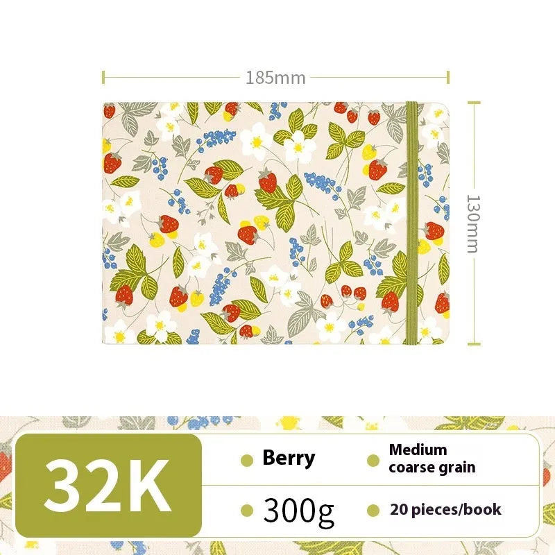 Feiluniao handmade fabric watercolour notebook with artistic cover design, 185mm length for portable sketching