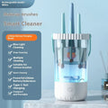 White plastic electric makeup brush cleaner with USB charging cable