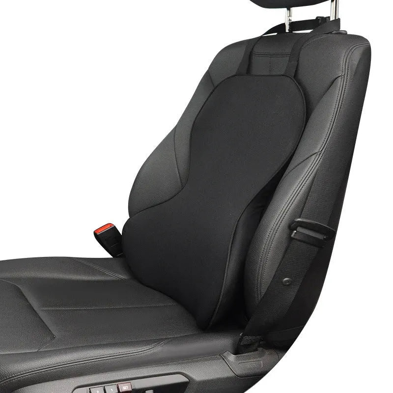 Memory cotton car waist back support cushion in solid colour on vehicle seat