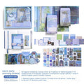 A6 grid creative journal gift box with notebook, decorative papers, cards, stickers, and retro plaid design.