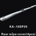 Set of four silvery ABS plastic rear window wiper cover trims for Hyundai 2010 model year vehicles.