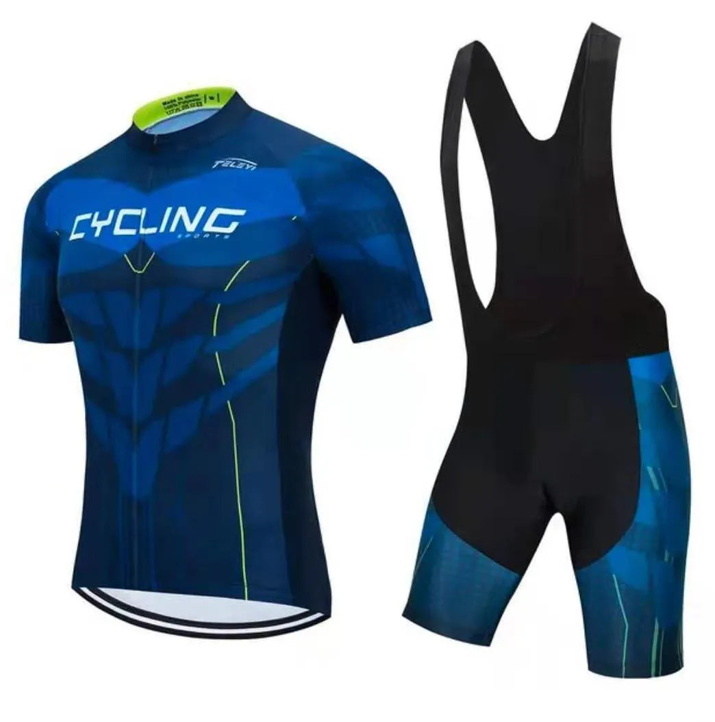 Cycling jersey set with top and pants for summer mountain and road biking in multiple colour options