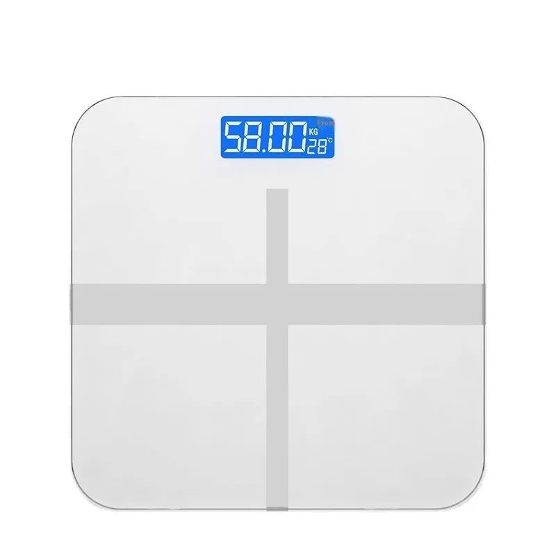 Digital bathroom weighing scale in Cross Ice Crystal White finish with 26x26 cm platform