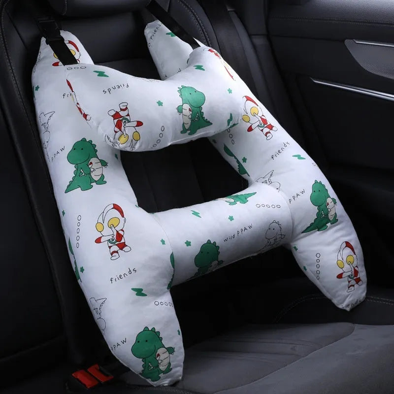 55cm by 70cm car headrest pillow in floral skirt rabbit design with optional neck support pillow.