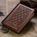 Embossed faux leather hardcover notepad in Bronze colour with super thick pages.