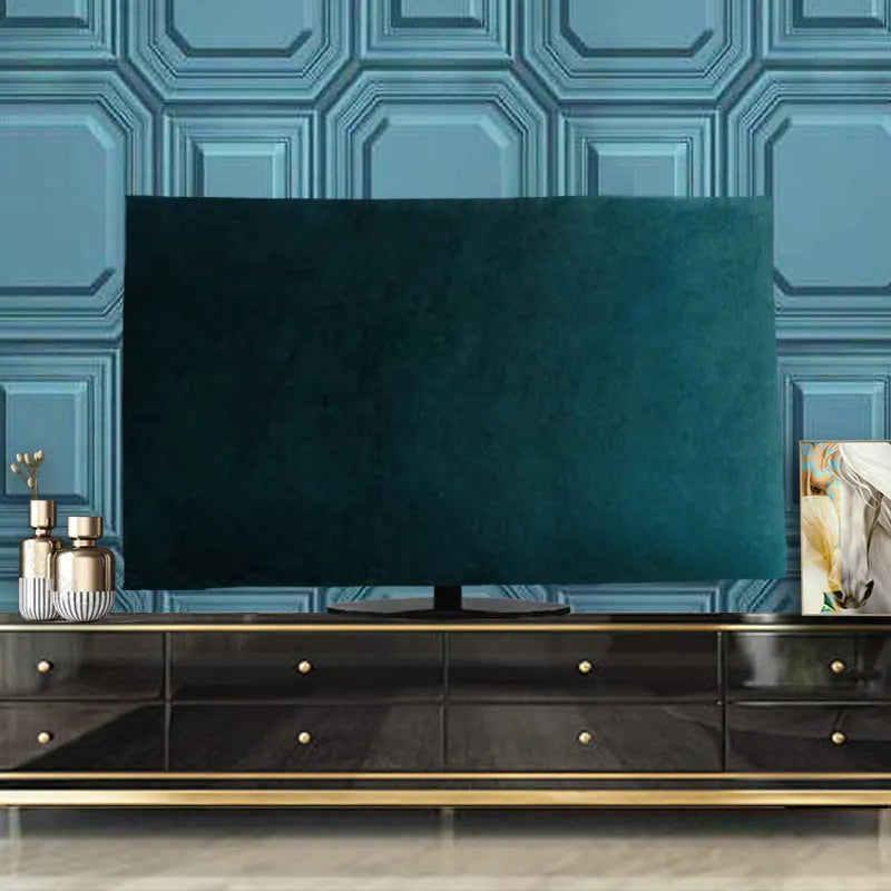 Velvet fabric television cover in pink, black, gray, khaki, dark green, and light blue colours for LCD screens.