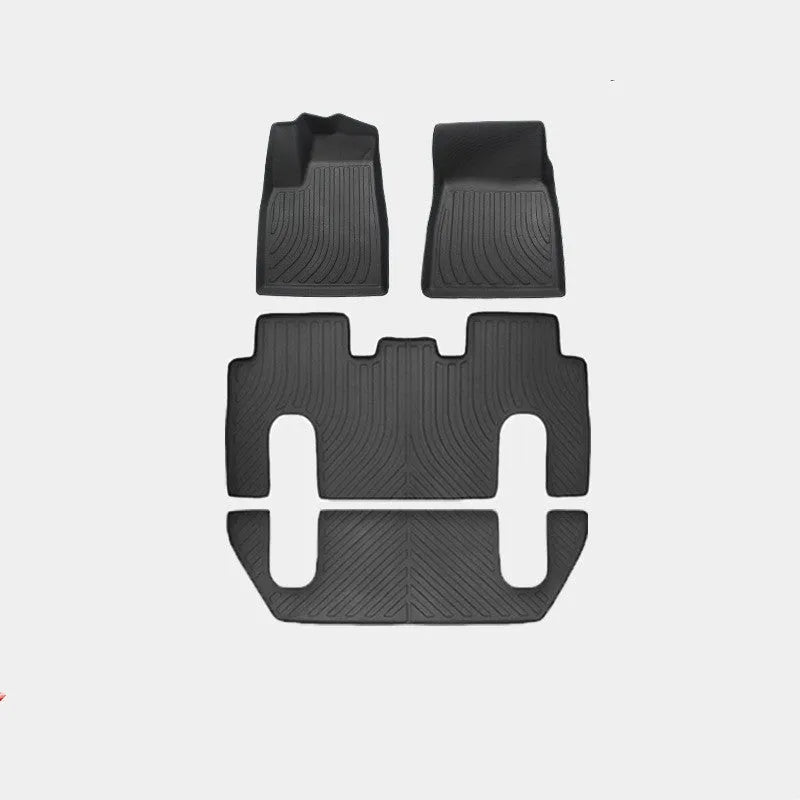 Waterproof TPE rubber car mats for Tesla Model X with tailbox cushion and foot pads