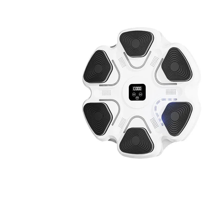 Smart music boxing machine wall target with electronic reaction lights and focus gloves