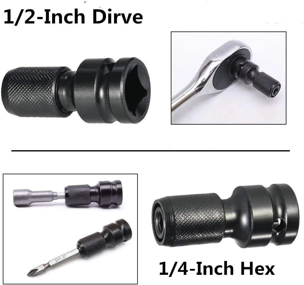 Hexagonal handle telescopic bit holder made from No. 45 steel with extendable sleeve