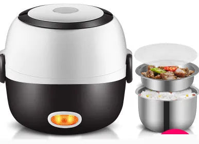 USB-powered thermal lunch box showing 190mm cubic dimensions and heating indicator light