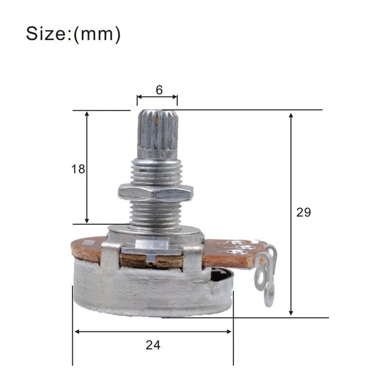 Metal electric guitar potentiometer control knob for tone and volume replacement