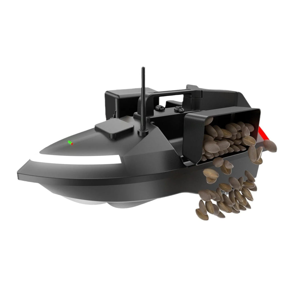 V020 GPS remote control fishing boat in black with remote control unit