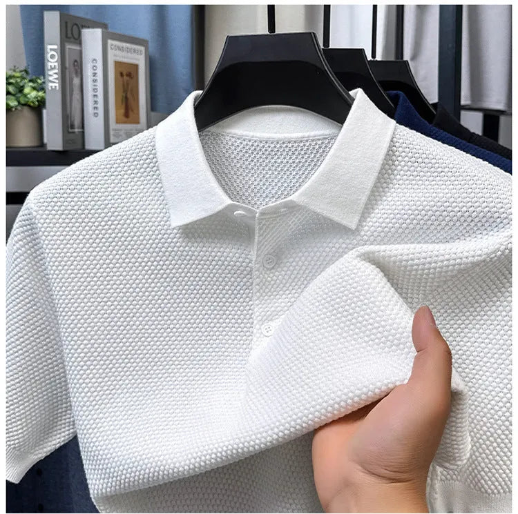 Men's loose fit short sleeve cotton sweater pullover in various colours