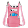 Cloth water bottle bag for bicycles in black, pink, and beige colour options