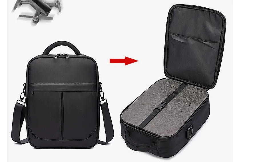 Black Oxford fabric men's messenger shoulder bag showing its structured form.