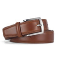 Men's genuine leather belt with alloy pin buckle in black or brown available in multiple lengths