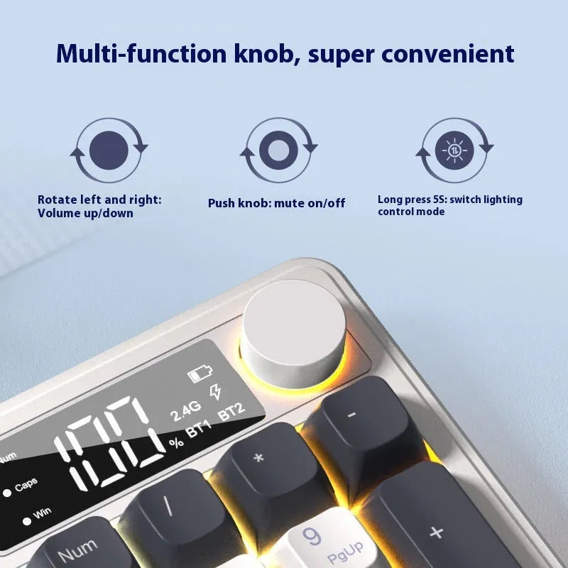 Wireless Bluetooth keyboard and mouse combo in blue white colour with compact design and ball-shaped keycaps