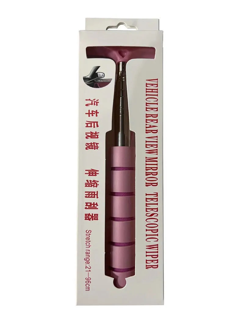 Retractable stainless steel car wiper extended to 100cm with rubber blade, shown in multiple colour options.