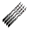 Hollow pattern sports design car rim stickers in black, red, and white colours
