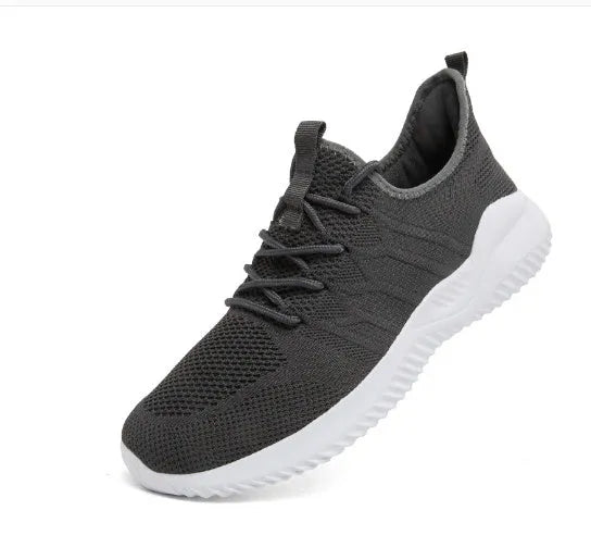 Men's black and white mesh sneaker with PVC sole and lace-up closure