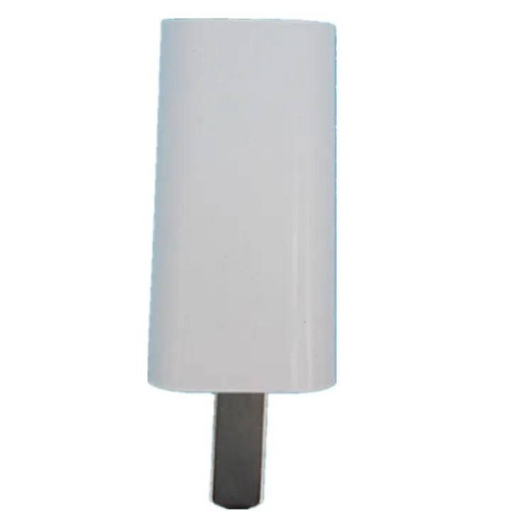 Thin white standard USB power adapter with CE and FCC logos, 5V 1A output.