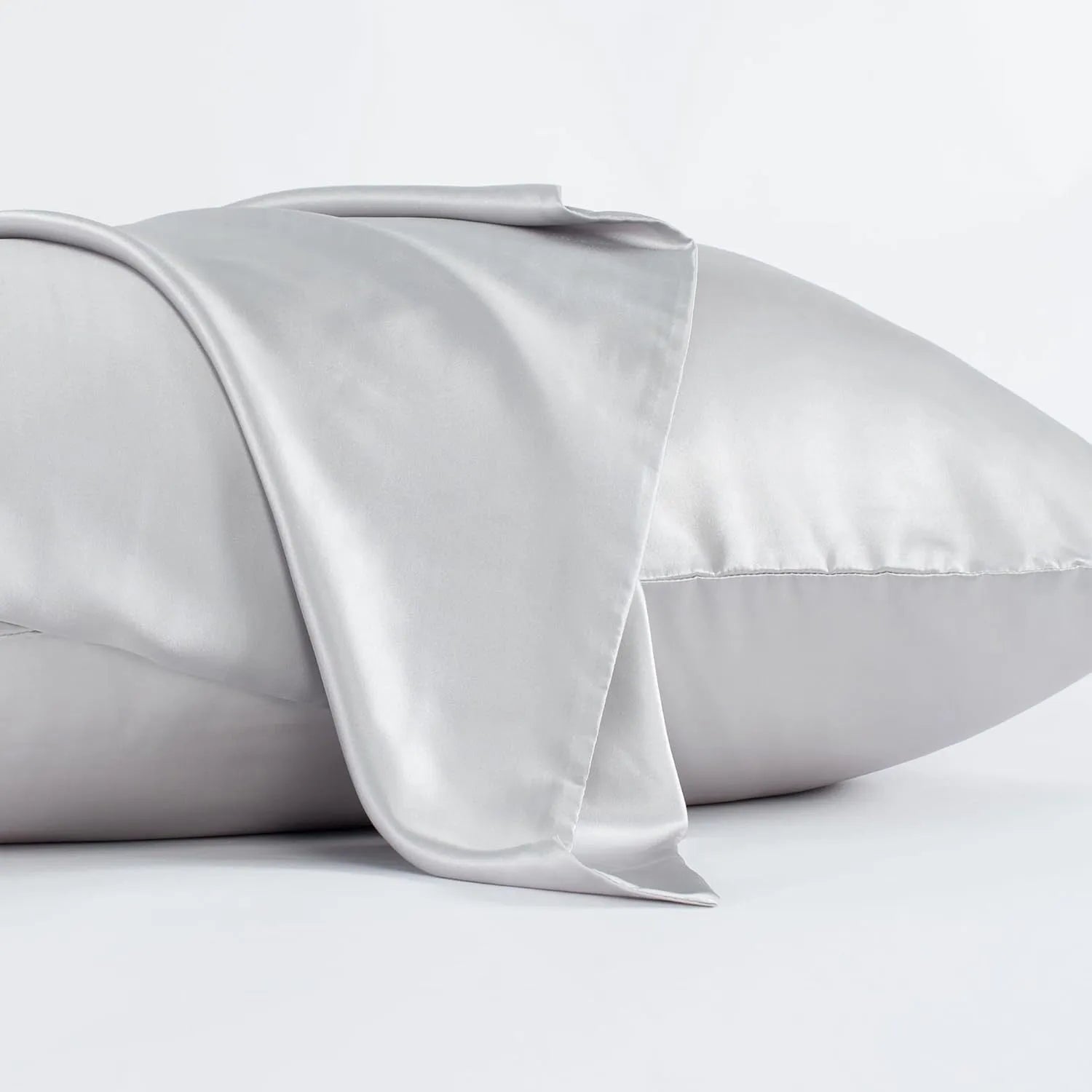 Dark grey mulberry silk pillowcase with envelope closure in modern simplicity style