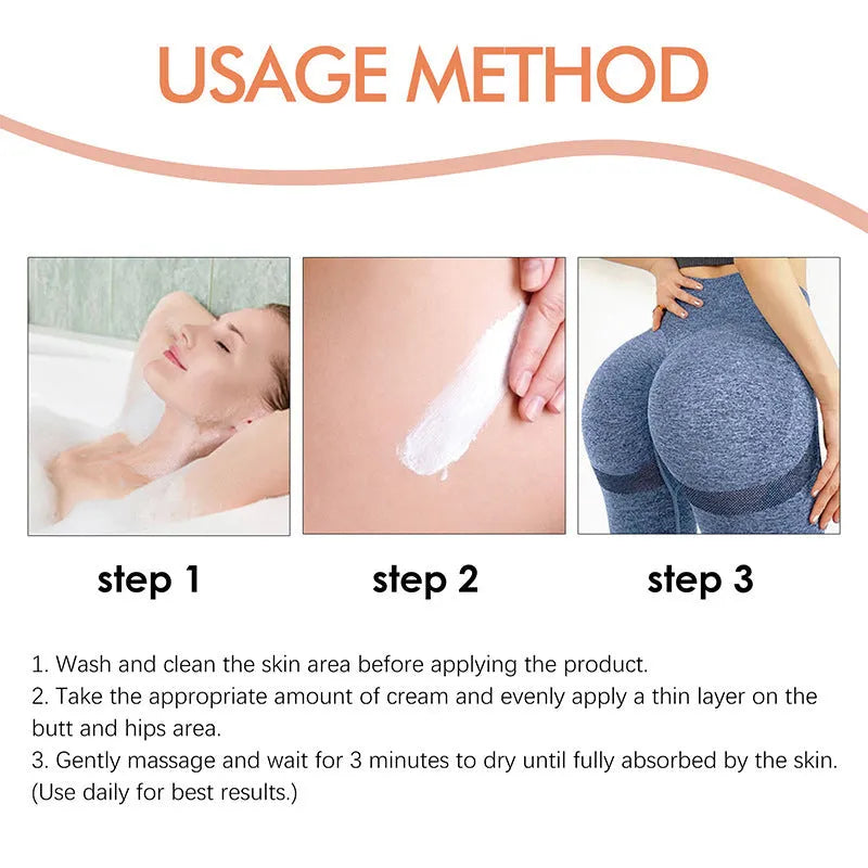 100g portable hip lifting cream container for ladies buttock enhancement with universal skin compatibility