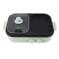 White dual-function electric caldron and frying oven with mechanical controls