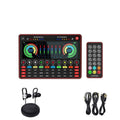 G4 professional live sound card mixer set with microphone, remote control, and audio cables on a table