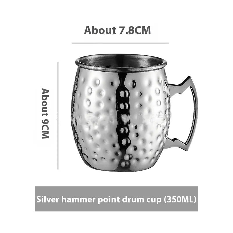 Stainless steel Moscow Mule cocktail glass with copper plating in multiple colour options