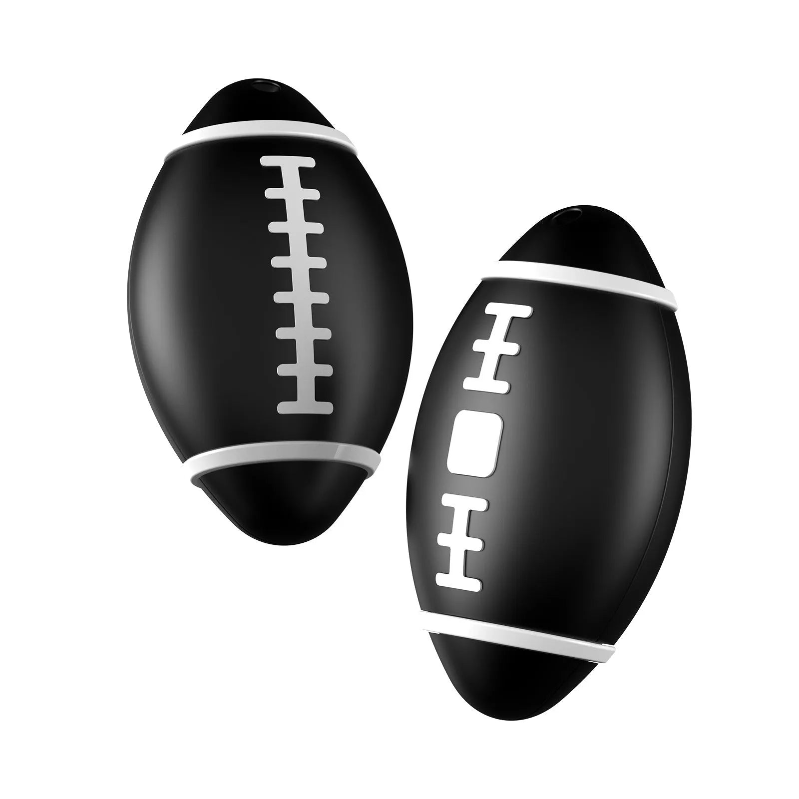F06 Rugby style anti-loss alarm device in black, measuring 31.8mm across.