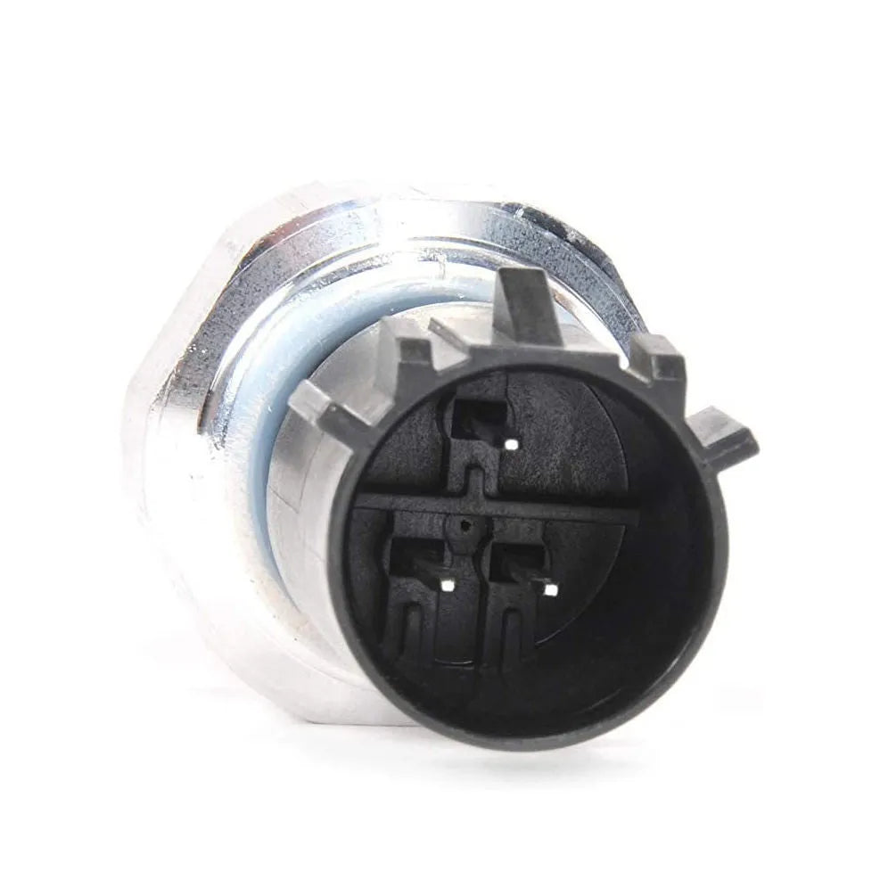 Silver automobile fuel pressure sensor with metallic finish for vehicle fuel system