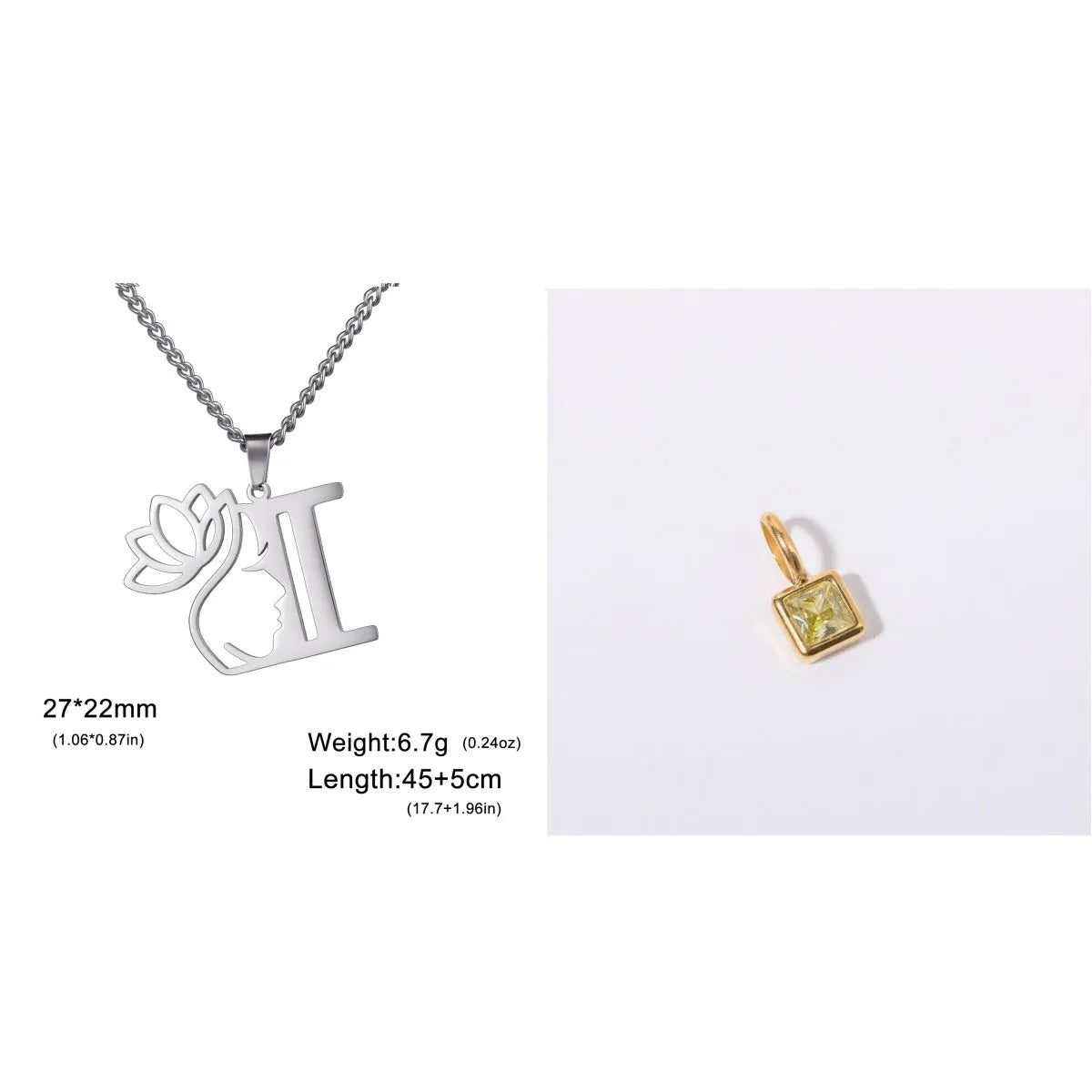 Stainless steel cross chain necklace with electroplated finish and single pendant