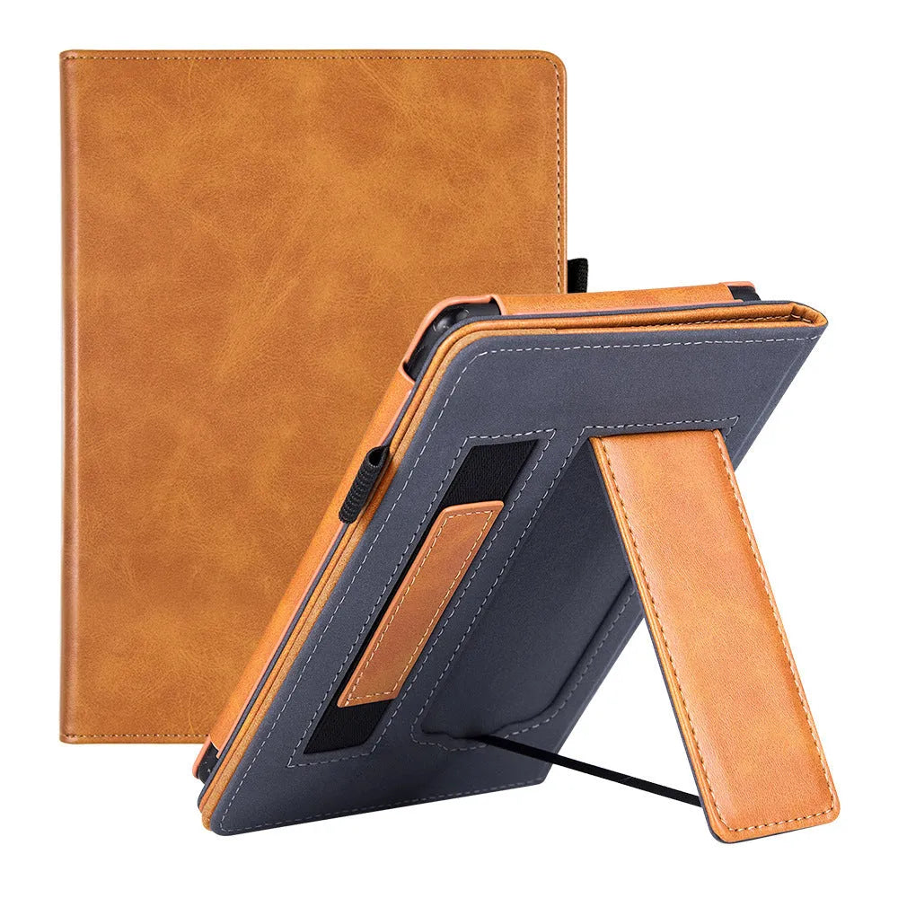 Kindle Paperwhite 11 fabric case with wrist strap bracket in calf leather construction