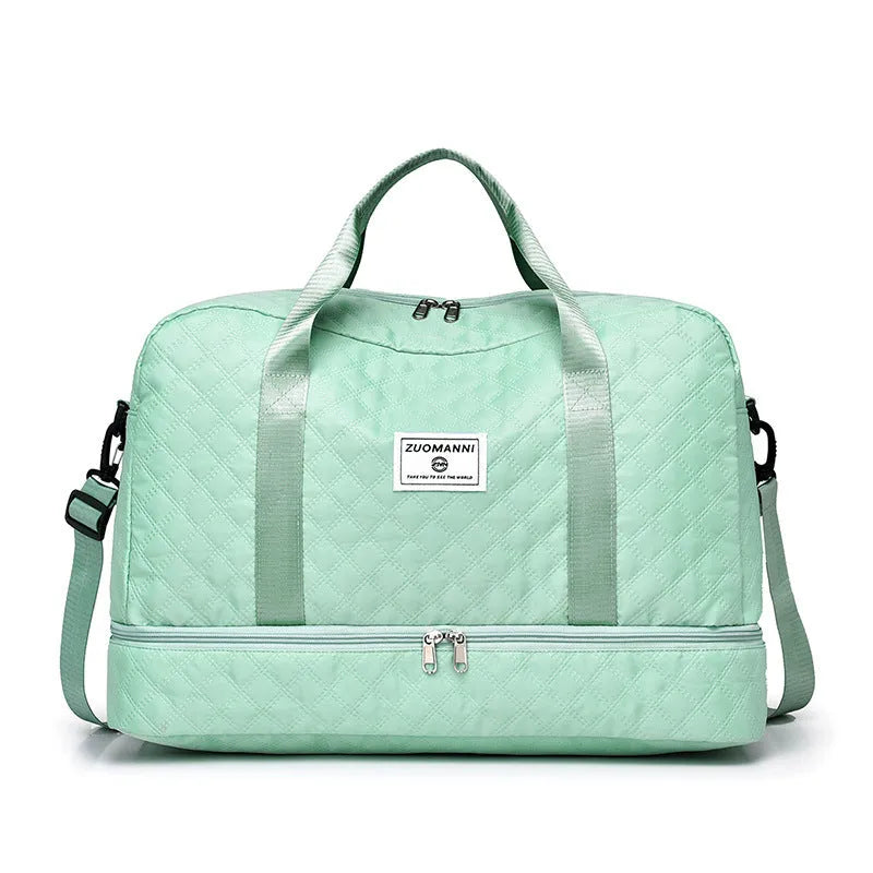 Oxford cloth leisure travel bag with 36-55 litre capacity in street trend style with sewing thread details