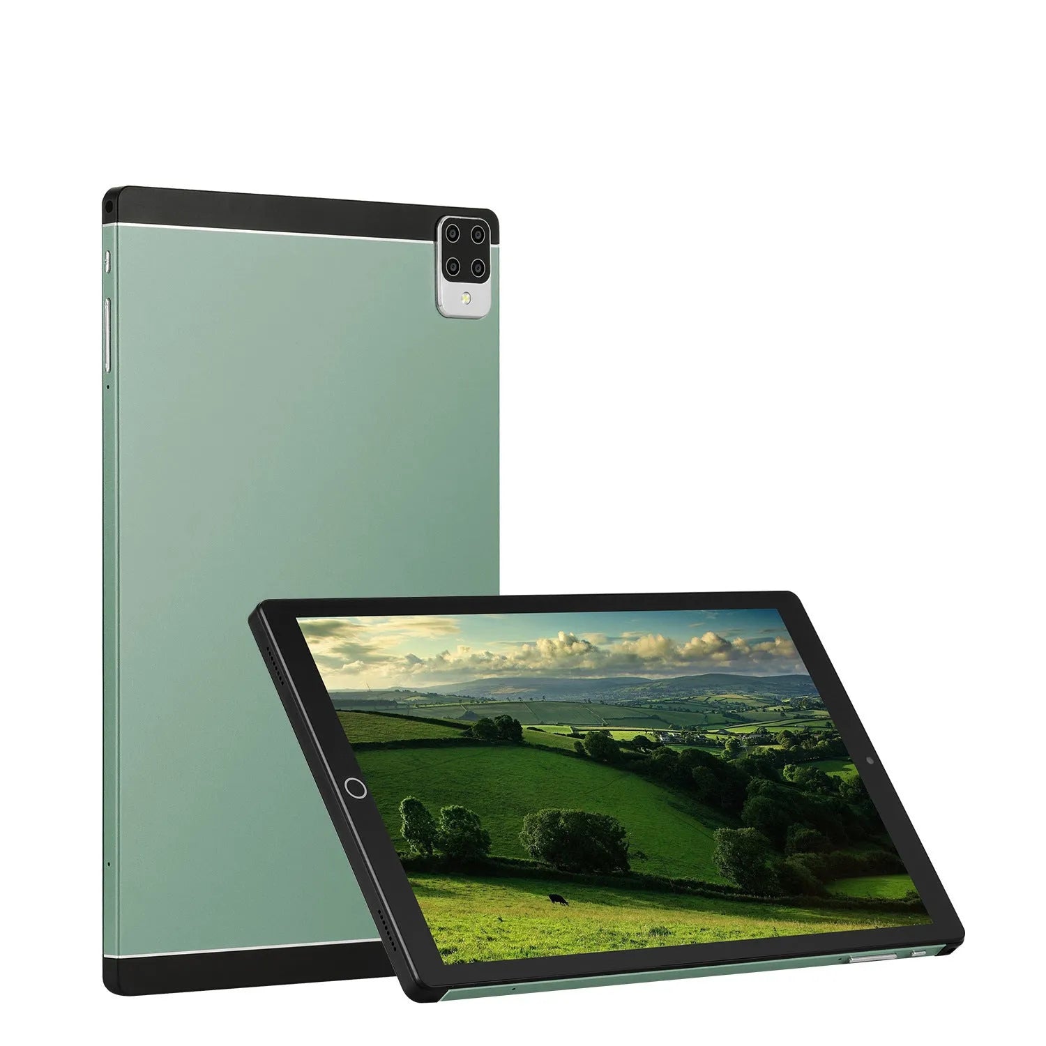 11.6-inch Android 15 tablet in black blue green orange colours with dual SIM and GPS navigation
