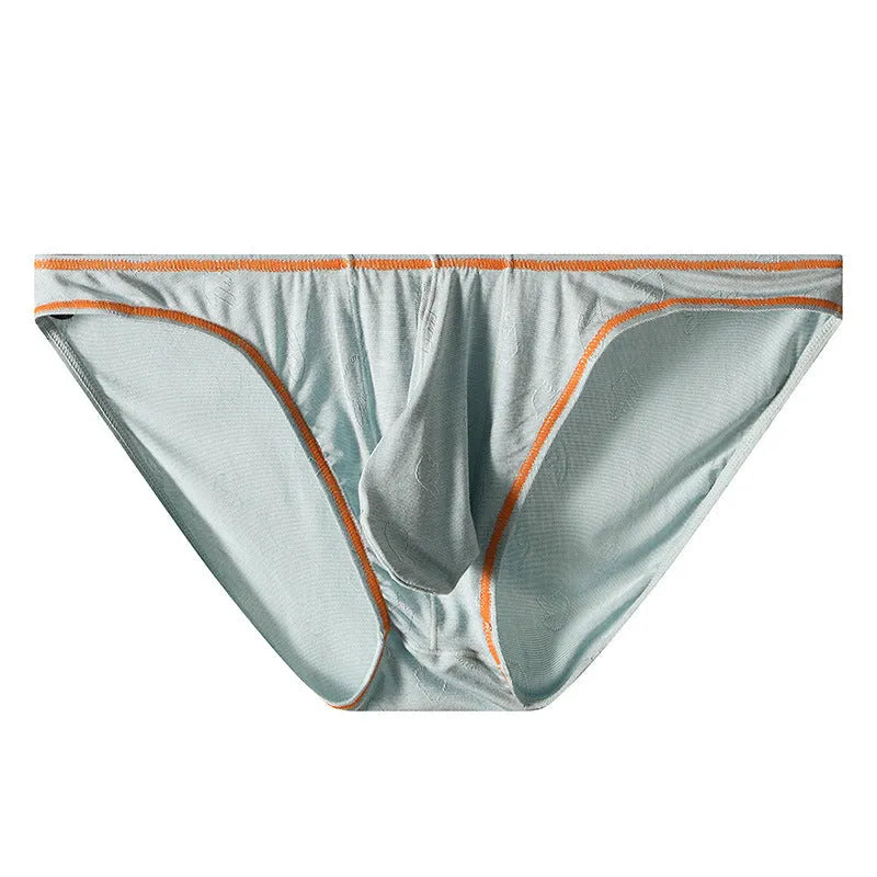 Men's modal ice silk butt-lift hip underwear in dark grey, shown flat