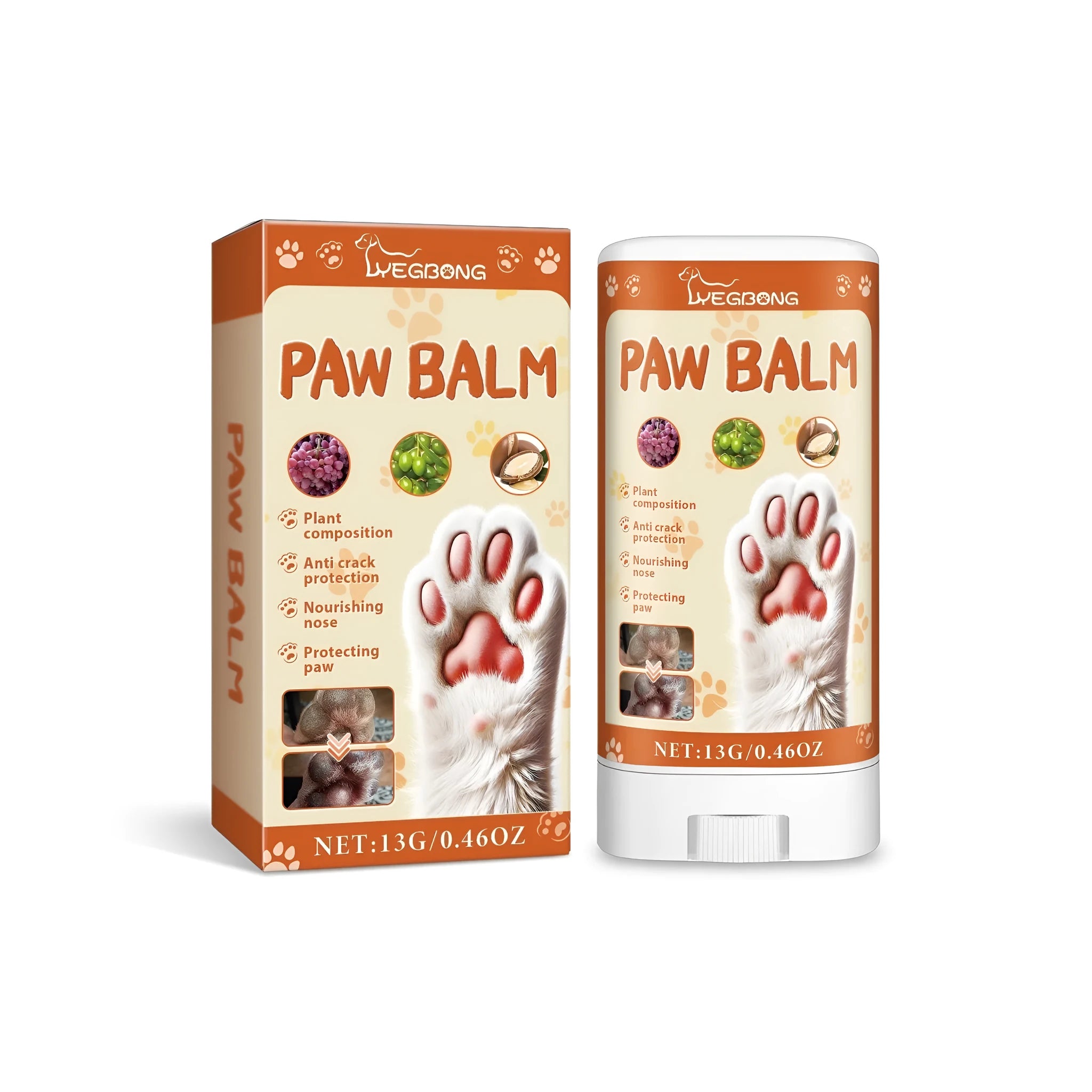 13g pet paw protection cream pot for cracked dry paw pads and claws