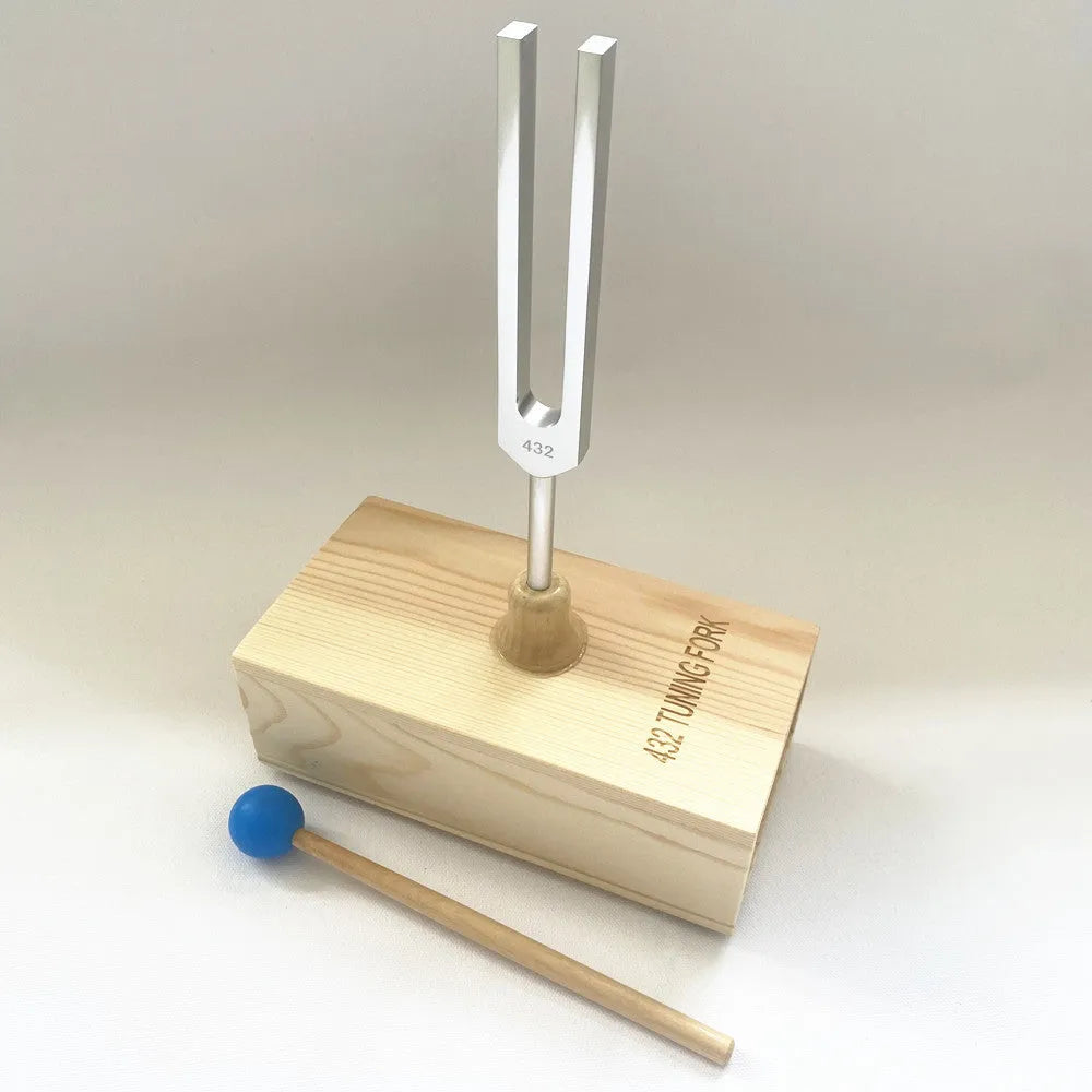 432Hz aluminium alloy tuning fork with portable speaker unit for sound therapy