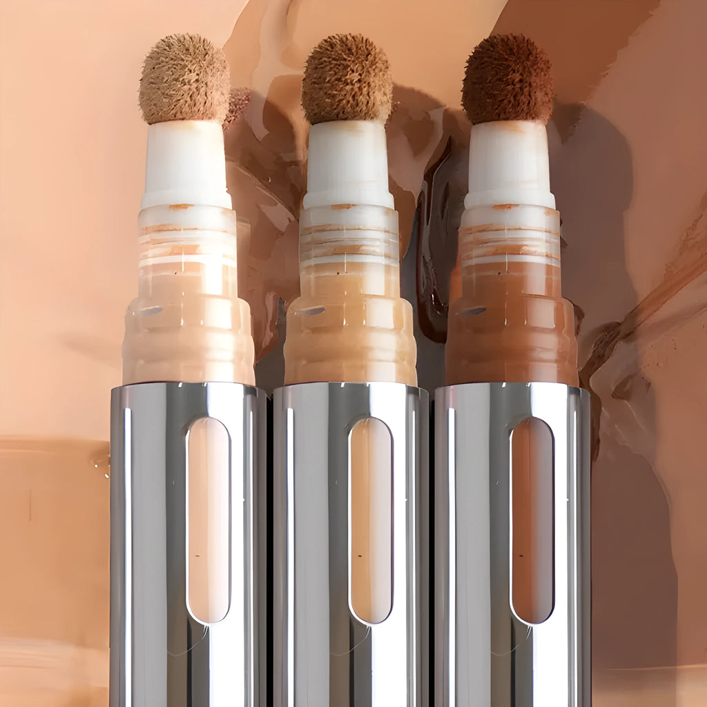Waterproof concealer pen in 24 colour options for contouring and coverage.