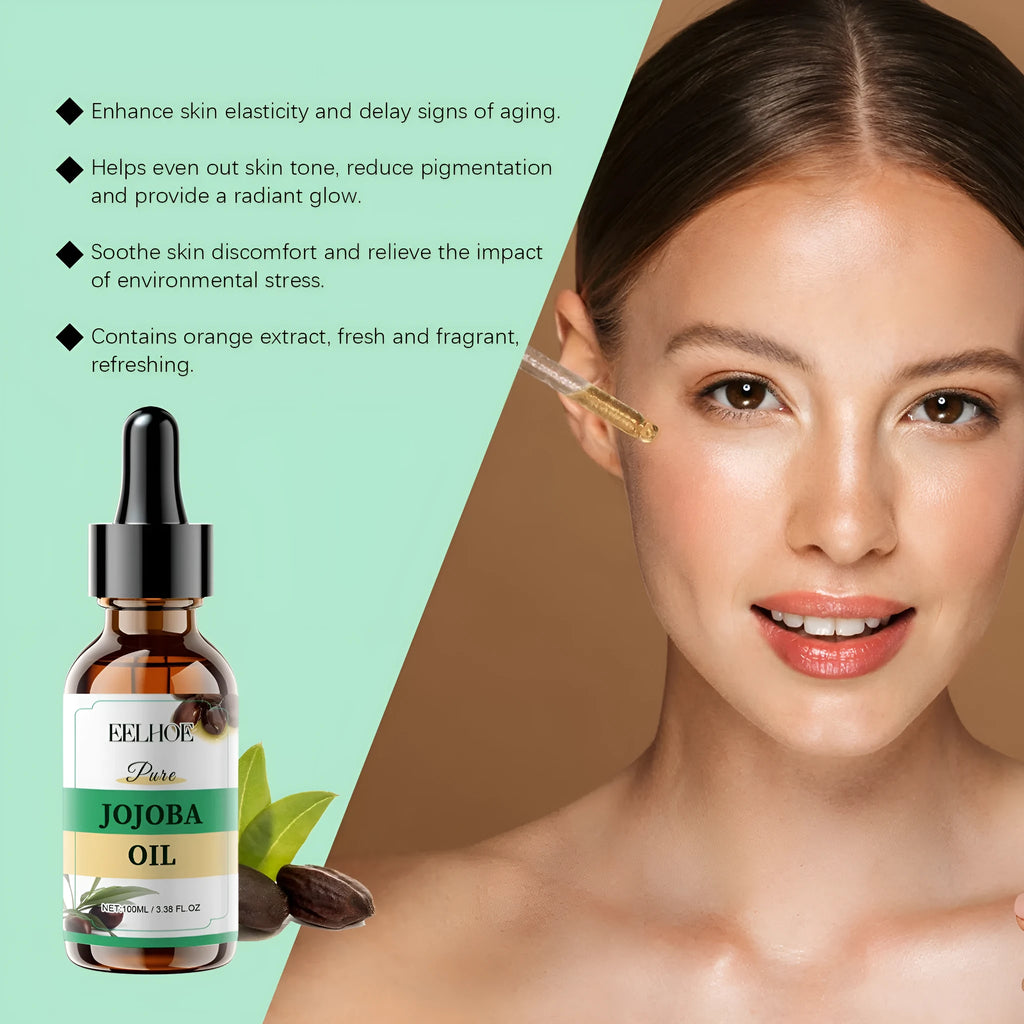 100ml bottle of organic jojoba facial oil with glycerin and vitamin E