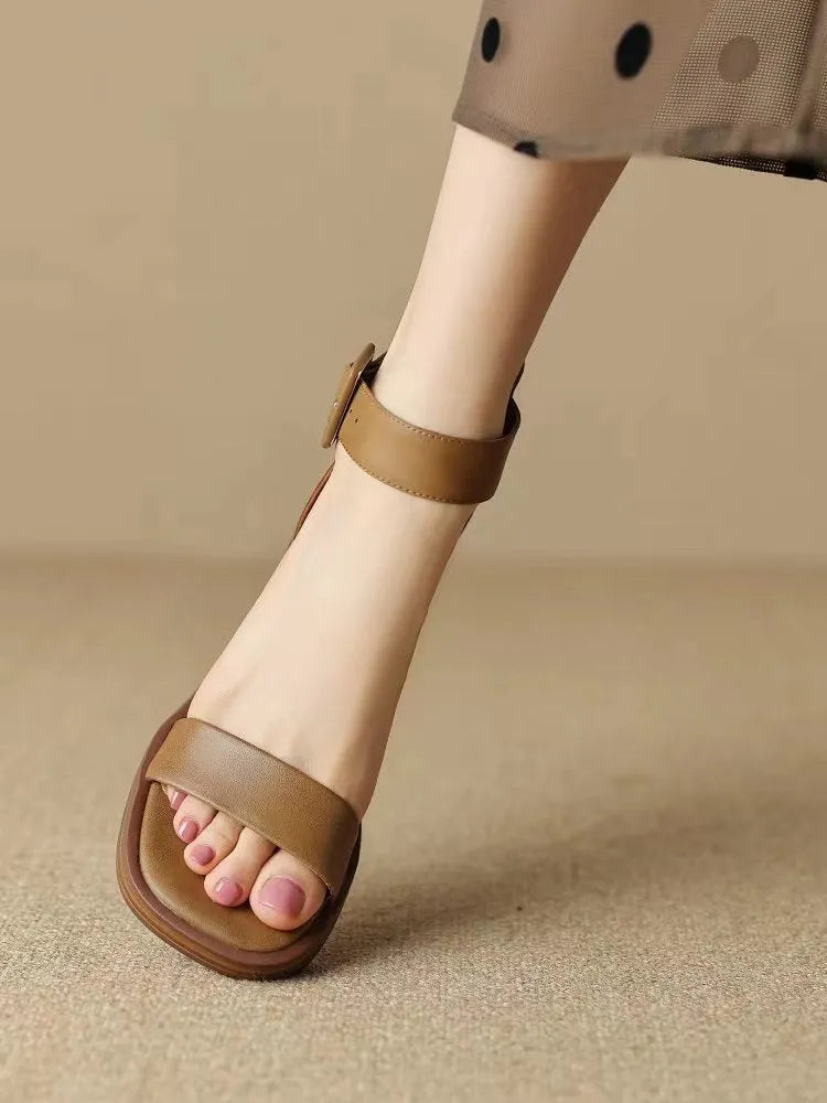 Women's white retro platform heels with ankle strap and round toe