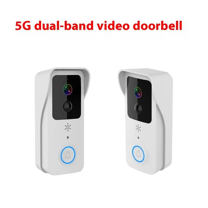 Black and white waterproof smart home visual doorbell with app connectivity for remote security monitoring