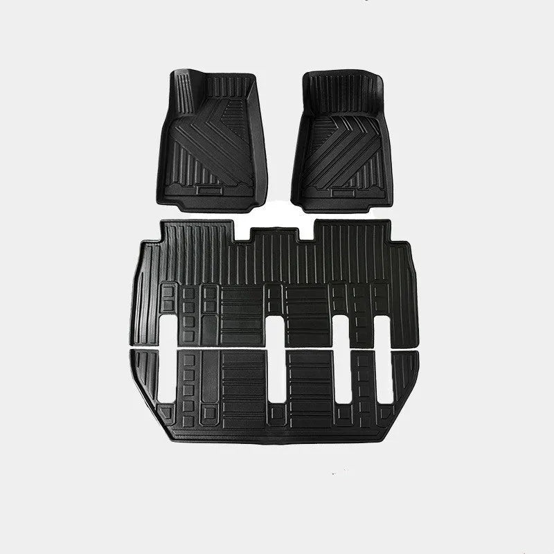 Waterproof TPE rubber car mats for Tesla Model X with tailbox cushion and foot pads