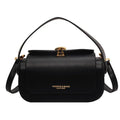 Personalised women's shoulder messenger bag in PU leather with letter detailing, shown in beige colour.