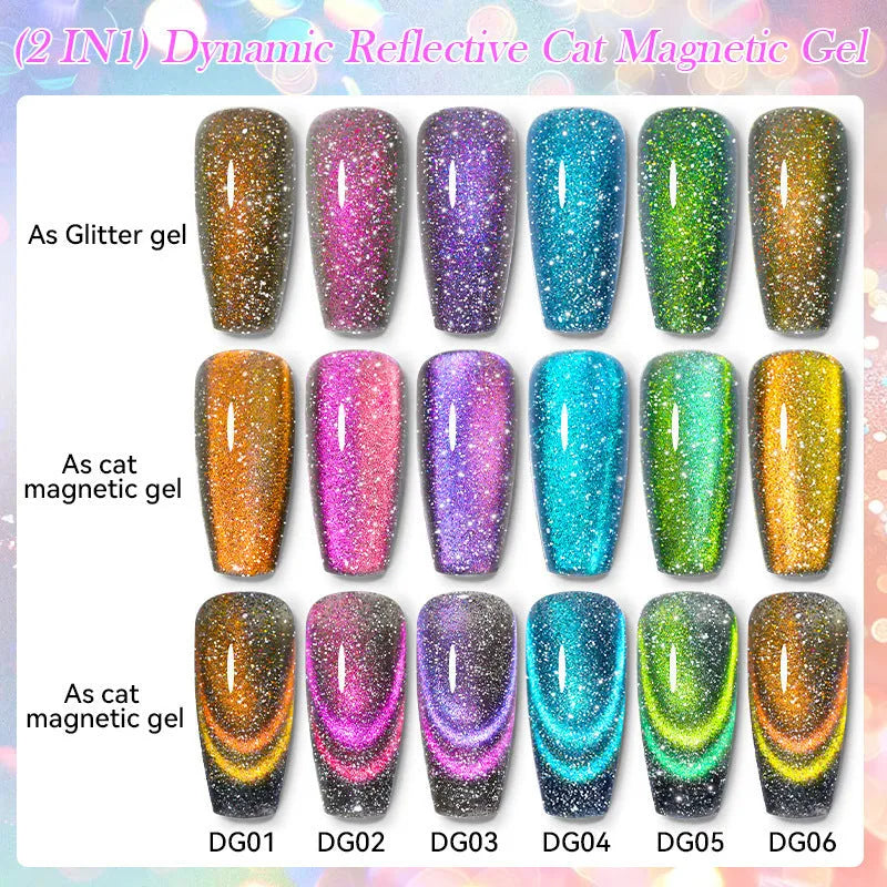 Diamond In The Debris cat eye nail polish gel bottle showing diamond fragment and glitter inclusions