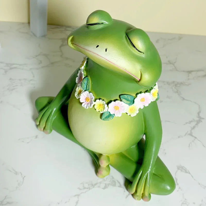 European style magic yoga frog micro landscape ornament in RDW123 colour
