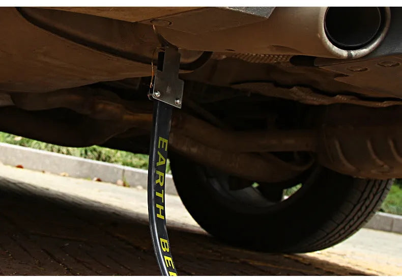 Black car electrostatic grounding chain with rubber housing and copper wire, 370mm length for vehicle static discharge